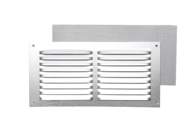 REJILLA DE VENTILACION CON MOSQUITERA SOBREPONER ALUMINIO BRUTO 10 X 20 CM. ESPESOR 0.8  MM