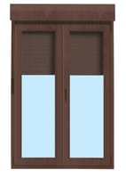 BALCONERA PVC ABATIBLE CON PERSIANA NOGAL 140X218CM - 1