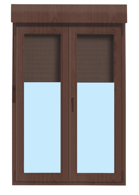 BALCONERA PVC ABATIBLE CON PERSIANA NOGAL 140X218CM - 1