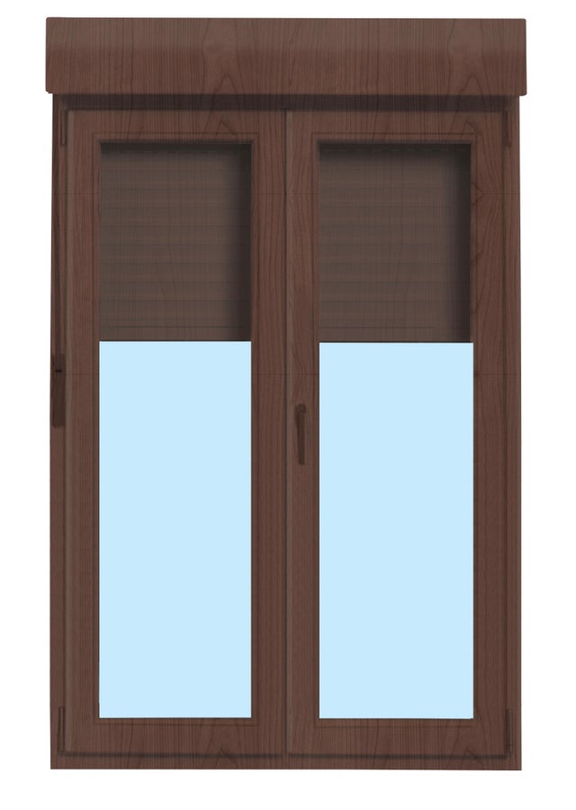 BALCONERA PVC OSCILOBATIENTE CON PERSIANA NOGAL 140X218CM