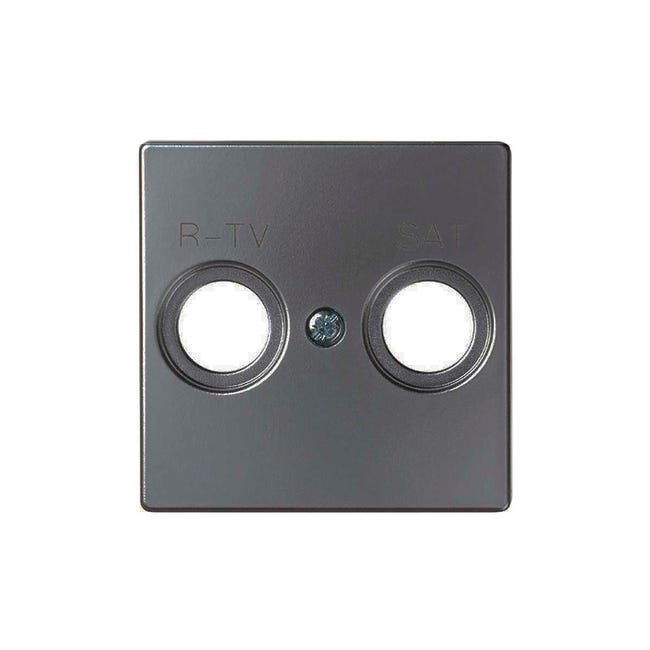 TAPA TOMA TV-RADIO-SAT SERIE SIMON 82 CONCEPT TITANIO - 1