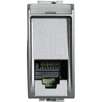 TOMA TELEFONO ESTRECHO SERIE LIVING ALUMINIO - 1