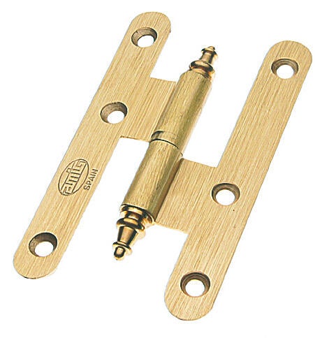 PERNIO BISAGRA DE PUERTA 10 CM  PALA REDONDO REMATE DERECHA  LATON