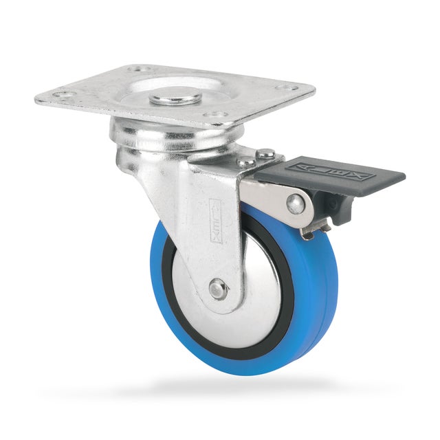 RUEDA GIRATORIA 40MM POLIURETANO. HASTA 22KG. LLANTA ACERO