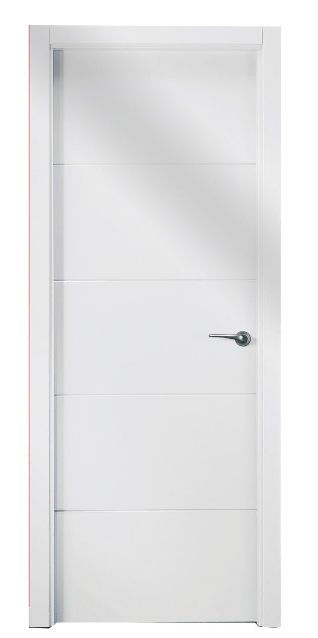 PUERTA INTERIOR EN BLOCK LACADA BLANCA ALTO BRILLO VT5 62,5 CM DERECHA