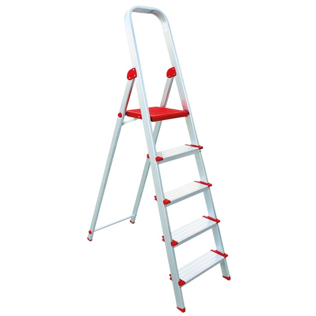 ESCALERA DOMÉSTICA ALUMINIO 5 PELDAÑOS ANCHOS - 1