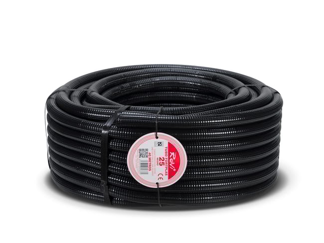 TUBO CORRUGADO REFORZADO NEGRO 25MM 40M - 1