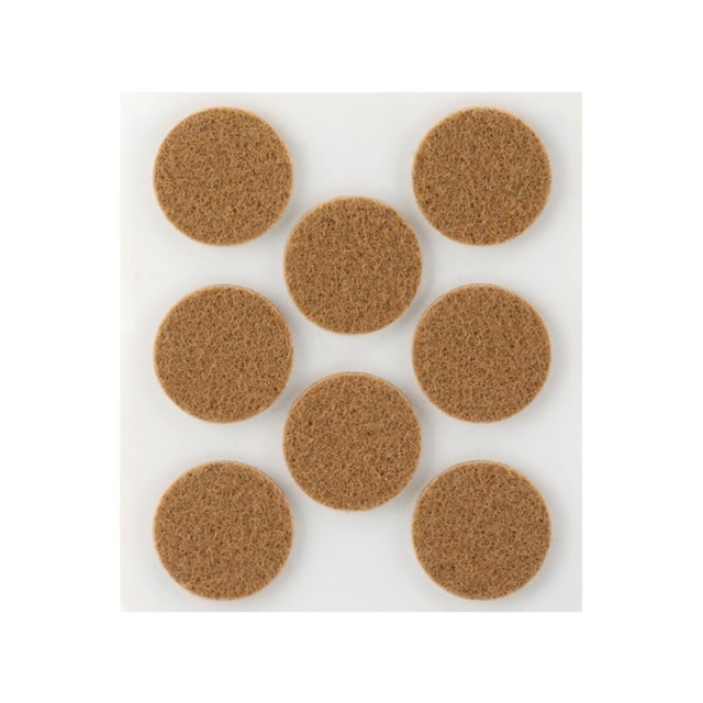 FIELTRO ADHESIVO REDONDOS  27 MM MARRON. 8 UDS