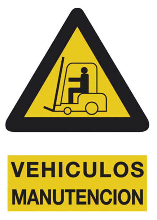 CARTEL DE SEÑALIZACION A4 ADVERTENCIA PASO CARRETILLAS 