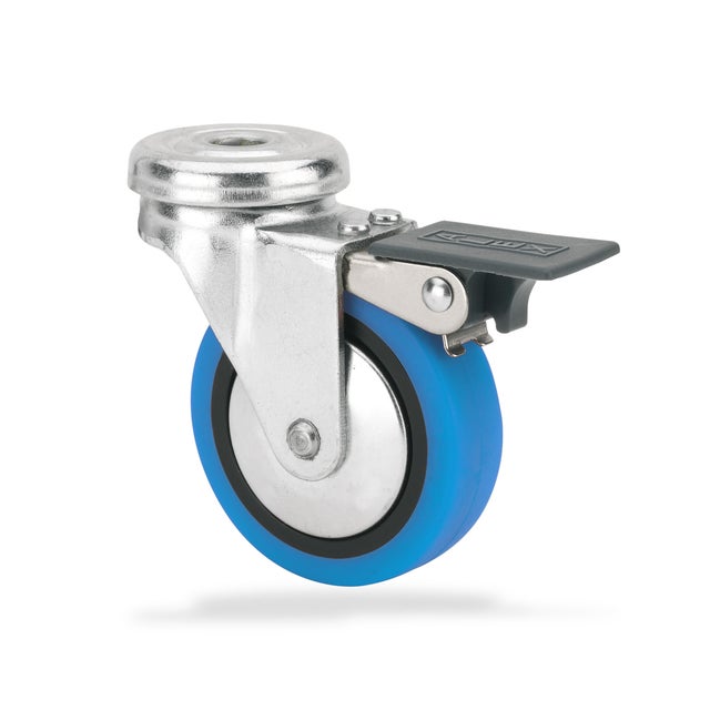RUEDA GIRATORIA 40MM POLIURETANO. HASTA 22KG. LLANTA ACERO