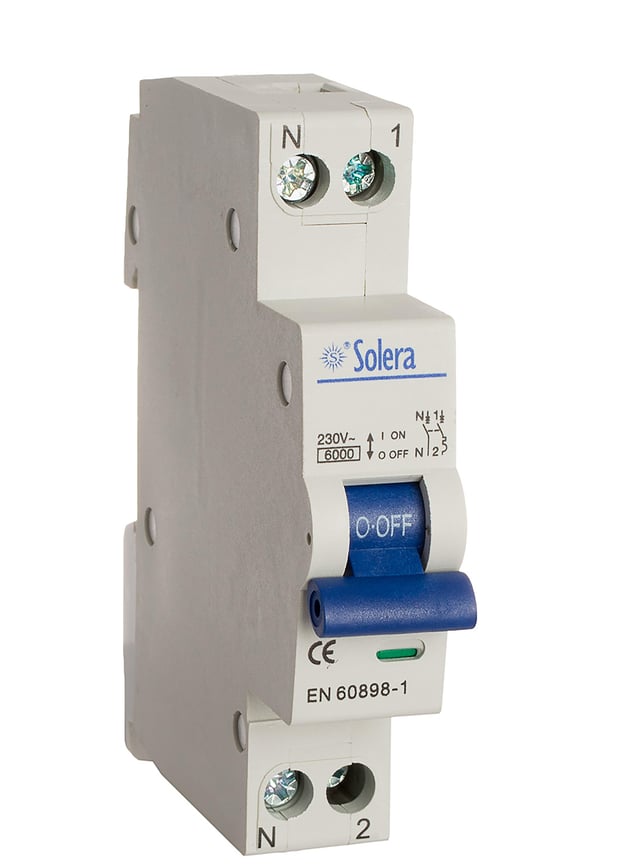 AUTOMÁTICO MAGNETOTÉRMICO 1 P+N 1 MODU 20A SOLERA