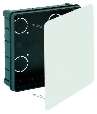 CAJA DE REGISTRO ELÉCTRICO 200X200X65MM PARA EMPOTRAR DE INTERIOR CON TAPA DE GARRA METÁLICA