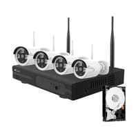KIT GRABADOR CCTV WIFI 10 CANALES + 4 CAMARAS EXTERIOR + 1TB - 1