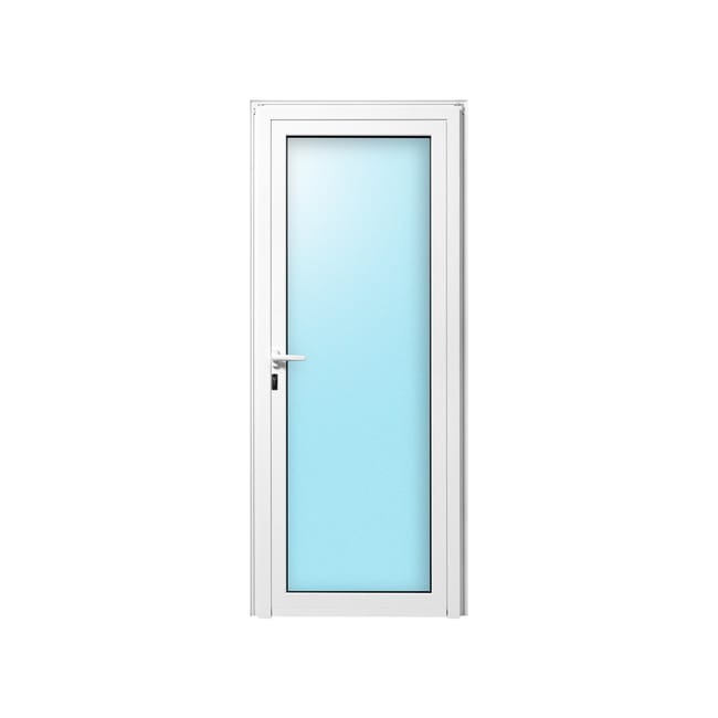 PUERTA ALUMINIO ABATIBLE CRISTAL MATE BLANCA 78X198CM DERECHA - 1