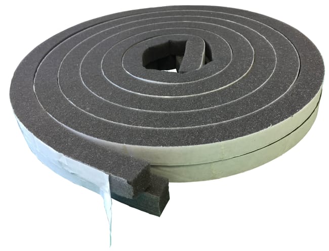 BURLETE AUTOADHESIVO PUERTA DE GARAJE GRIS 6,5M ESPUMA INTERIOR BURCASA - 1