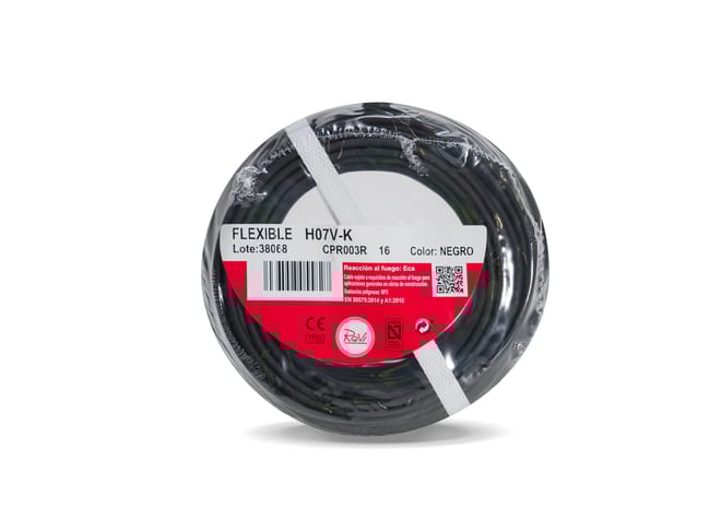 HILO FLEXIBLE H07V-K 2,5mm2 NEGRO 25M - 1
