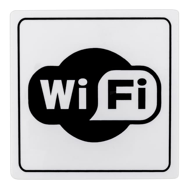 PLACA CUADRADA INFORMATIVA WI - FI 12 CM - 1