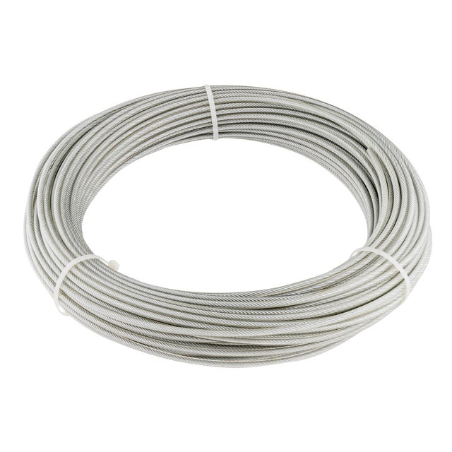 CABLE ACERO GALVANIZADO PLASTIFICADO 6 X 7 + 1  2   4 MM CABLES Y ESLINGAS. 50 M