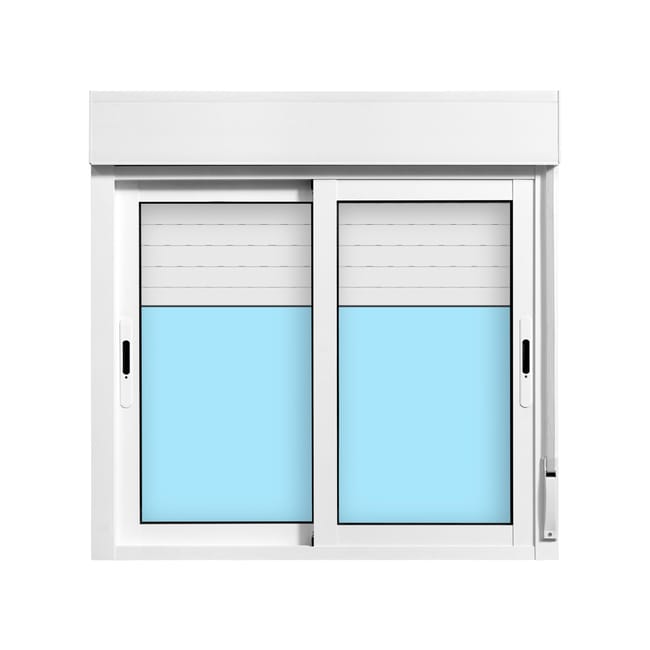 VENTANA ALUMINIO CORREDERA CON PERSIANA BLANCA 100X100CM - 1