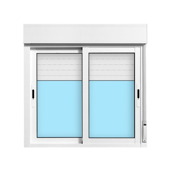 VENTANA ALUMINIO CORREDERA CON PERSIANA BLANCA 100X100CM