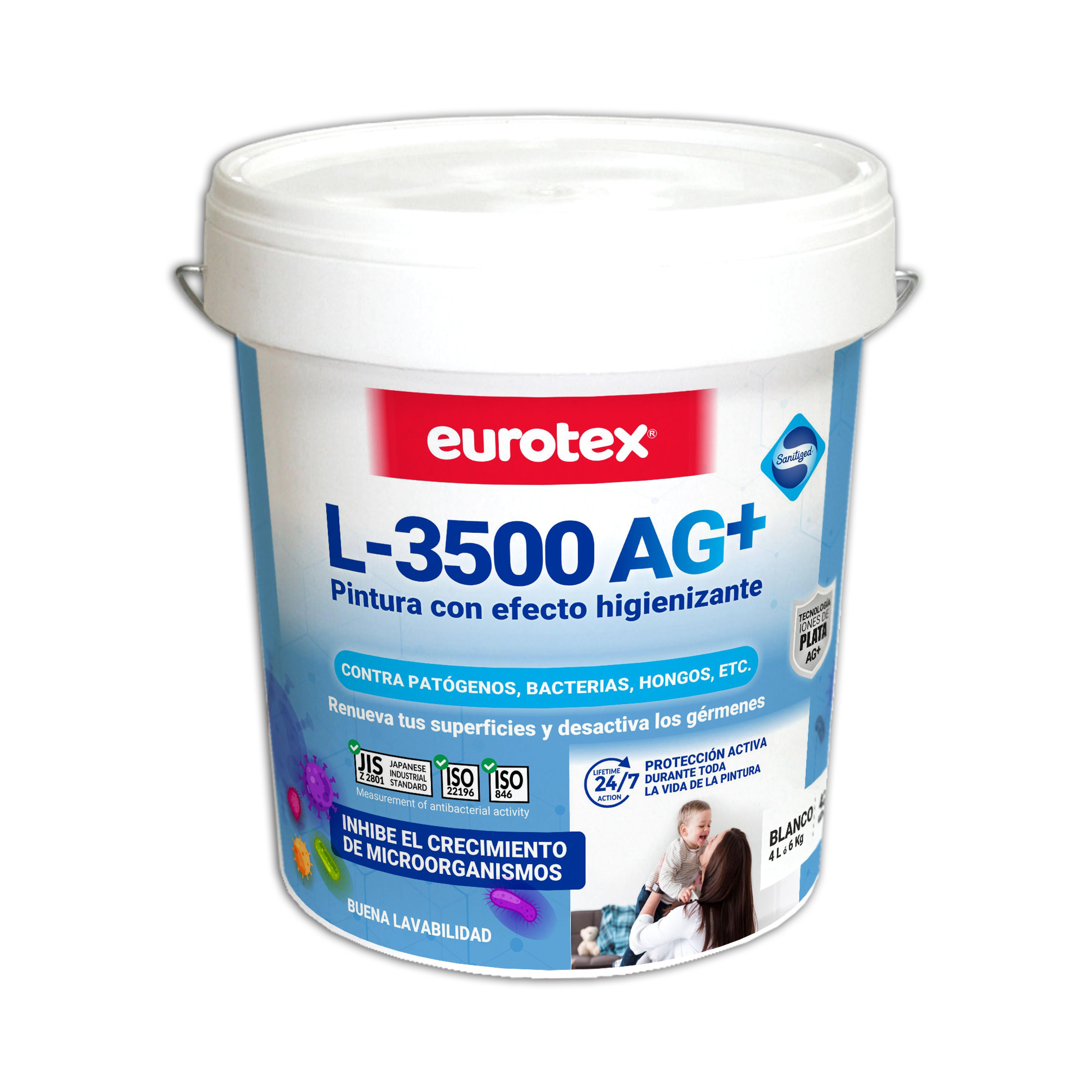 PINTURA PLASTICA BLANCA MATE 4L L3500 AG+ - 2