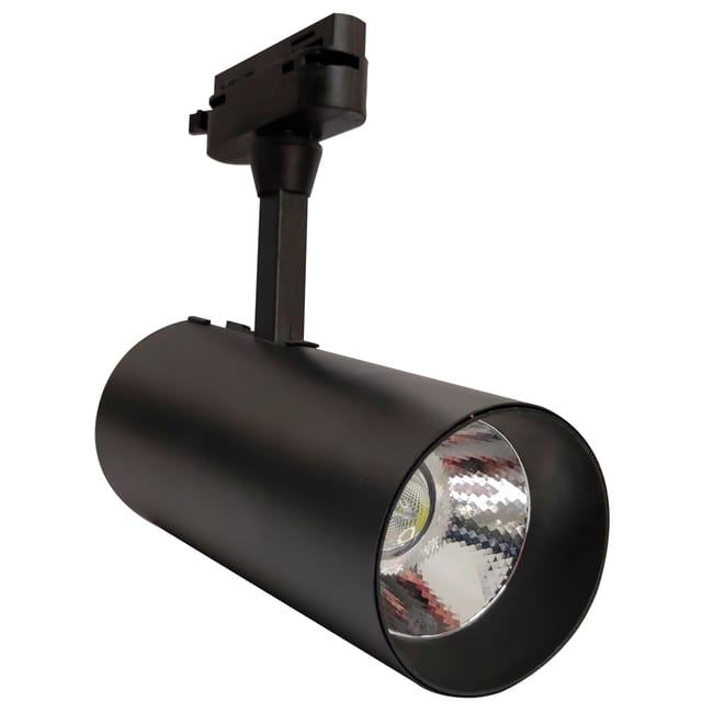 FOCO DE CARRIL LED MONOFÁSICO 30W NEGRO - 1