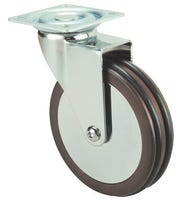 RUEDA MOBILIARIO 50MM MADERA. HASTA 30KG. LLANTA CROMADO - 1