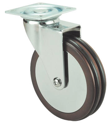 RUEDA MOBILIARIO 50MM MADERA. HASTA 30KG. LLANTA CROMADO