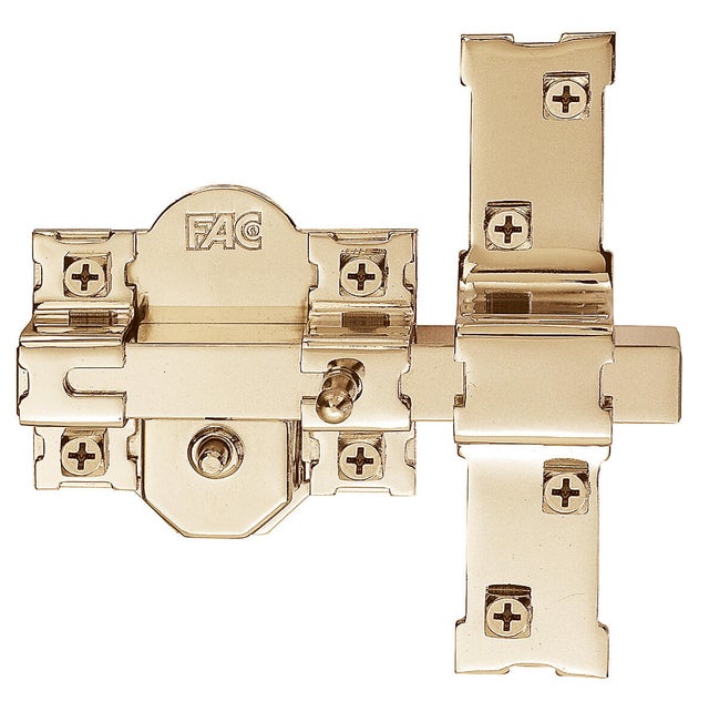 CERROJO PUERTA DE SEGURIDAD PARA INTERIOR Y EXTERIOR DORADO 3 LLAVES FAC