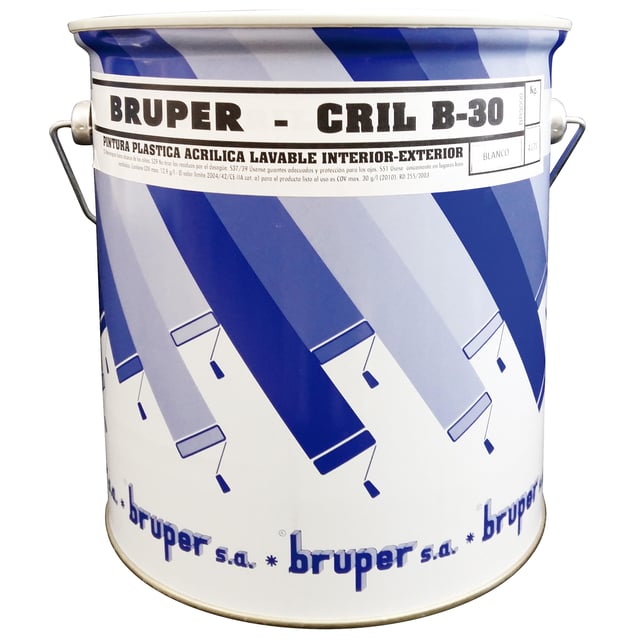PINTURA PLASTICA BLANCA MATE 15L B-30
