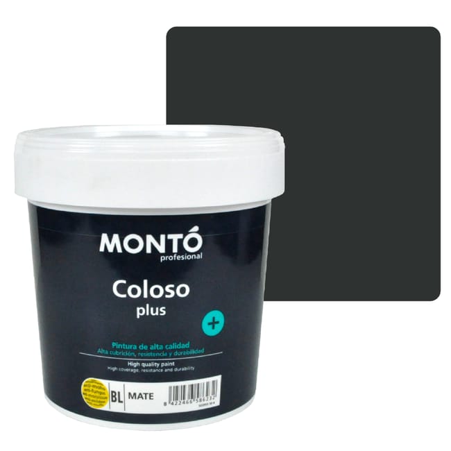 PINTURA PLASTICA NEGRA MATE 2,5L COLOSO - 1
