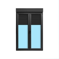 BALCONERA PVC OSCILOBATIENTE CON PERSIANA  GRIS GRAFITO 140X218CM - 1