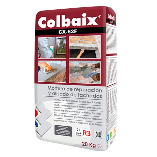 MORTERO REPARACION Y ALISADO R3 COLBAIX 20KG GRIS - 1