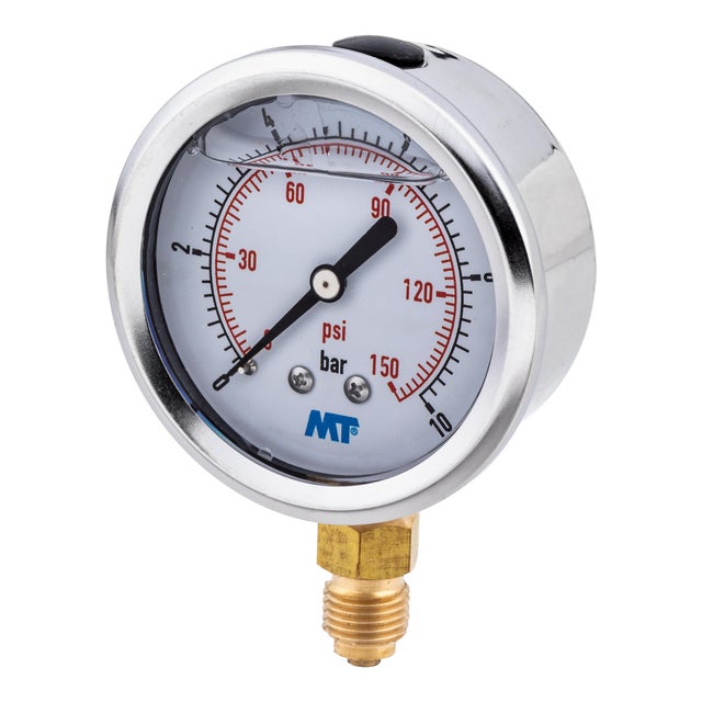 MANÓMETRO GLICERINA DN 63 CONEXIÓN INFERIOR 0-10 BAR