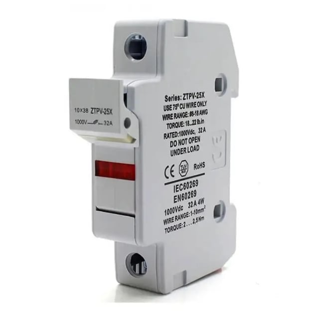 PORTAFUSIBLE 10X38 1000VDC 1P