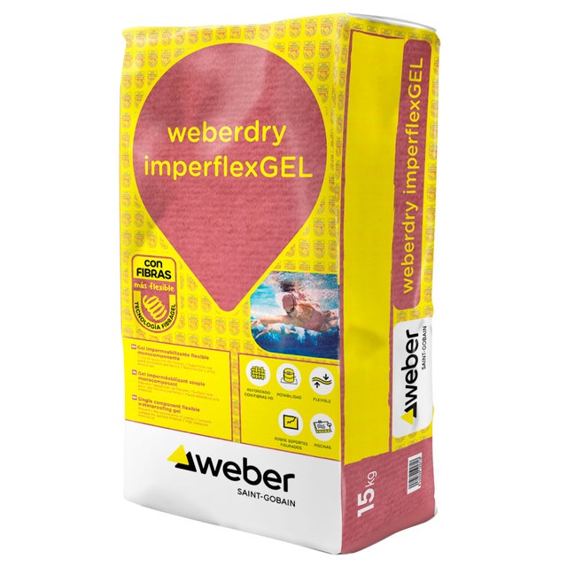 MORTERO IMPERMEABLE WEBERDRY IMPERFLEXGEL 15 KG