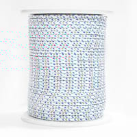 CUERDA POLIESTER TRENZADA CON ALMA 8MM. 1M BLANCO CON PINTAS AZULES ROMBULL - 3