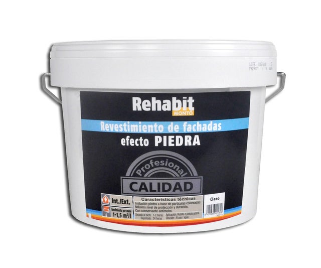 REVESTIMIENTO FACHADAS REHABIT MONTO 8L PIEDRA OSCURO