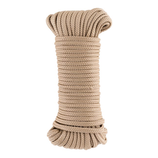 CUERDA POLIPROPILENO TRENZADA CON ALMA 5MM. 15M CAMEL ROMBULL - 1