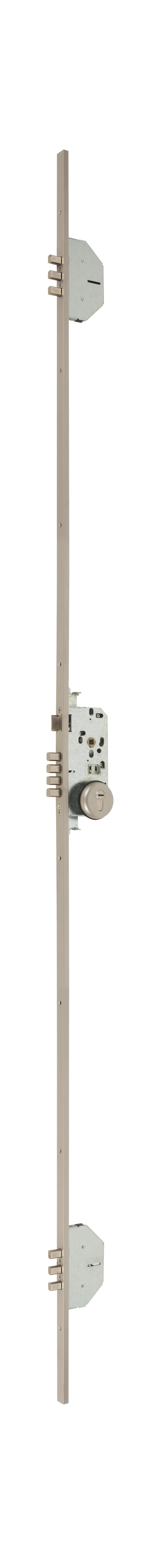 CERRADURA SEGURIDAD EMBUTIR PUERTA MADERA MULTIPUNTOS 702 3 PLATA MCM