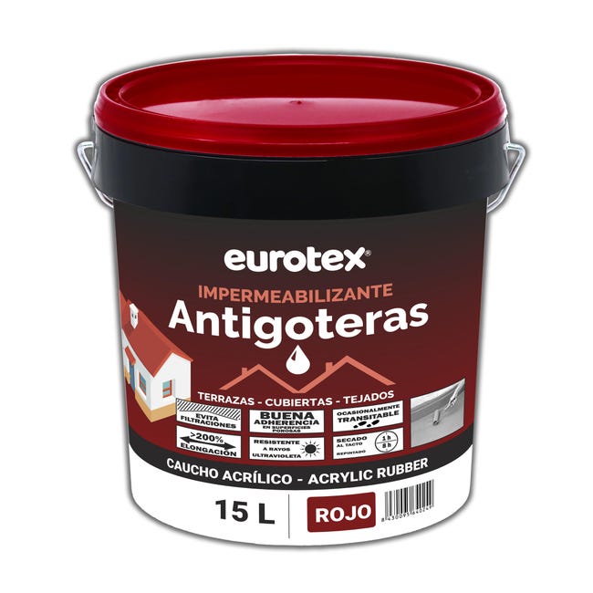 IMPERMEABILIZANTE CAUCHO 15L ROJO - 1