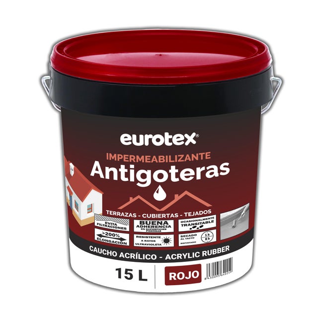 IMPERMEABILIZANTE CAUCHO 15L ROJO