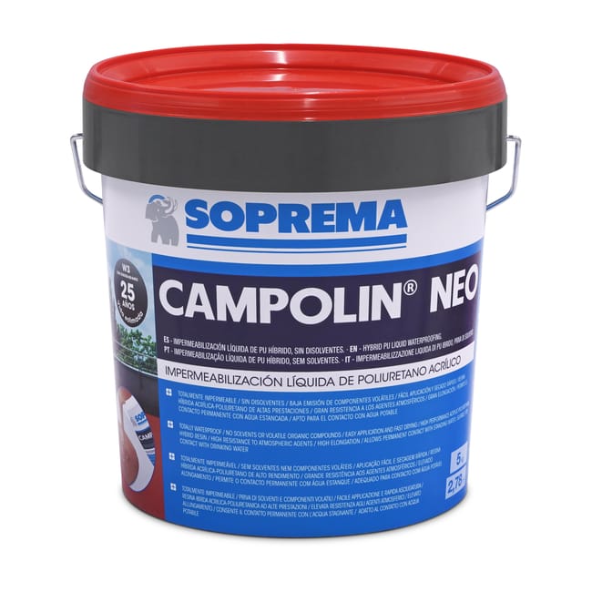 MEMBRANA IMPERMEABILIZANTE CAMPOLIN NEO 5 KG ROJO - 1