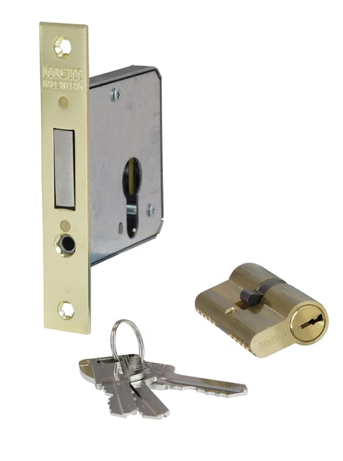 CERRADURA EMBUTIR PUERTA DE MADERA 25  MM. 1512 LATONADO MCM - 1