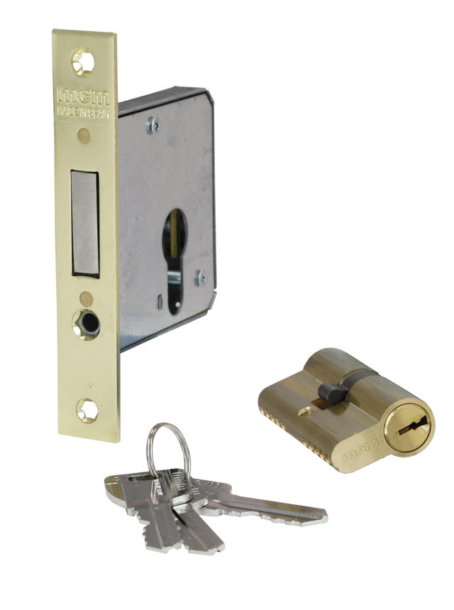 CERRADURA EMBUTIR PUERTA DE MADERA 35  MM. 1512 LATONADO MCM