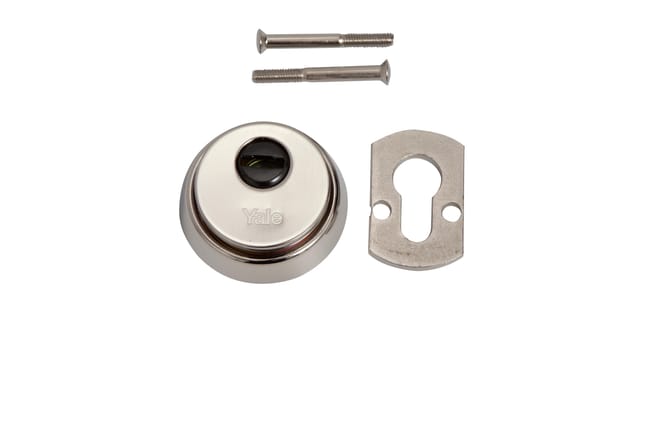 ESCUDO DE SEGURIDAD CUADRADO PARA CERRADURA ACABADO EN NIQUEL YALE - 1