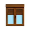 VENTANA PVC OSCILOBATIENTE  CON PERSIANA ROBLE 120X138CM - 1