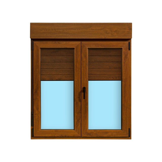 VENTANA PVC OSCILOBATIENTE  CON PERSIANA ROBLE 120X138CM