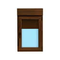VENTANA PVC OSCILOBATIENTE CON PERSIANA NOGAL 70X118CM - 1