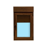 VENTANA PVC OSCILOBATIENTE CON PERSIANA NOGAL 70X118CM - 1